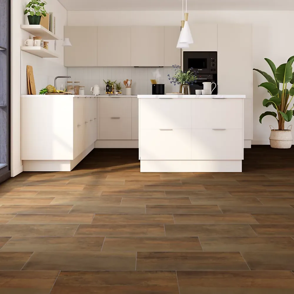 Carrelage sol et mur intérieur effet béton oxydé mat L.60 x l.30 cm x ép.9,5 mm, Ruano- Carrelage Mural Pour Cuisine|Carrelage Sol Pour Pièce À Vivre