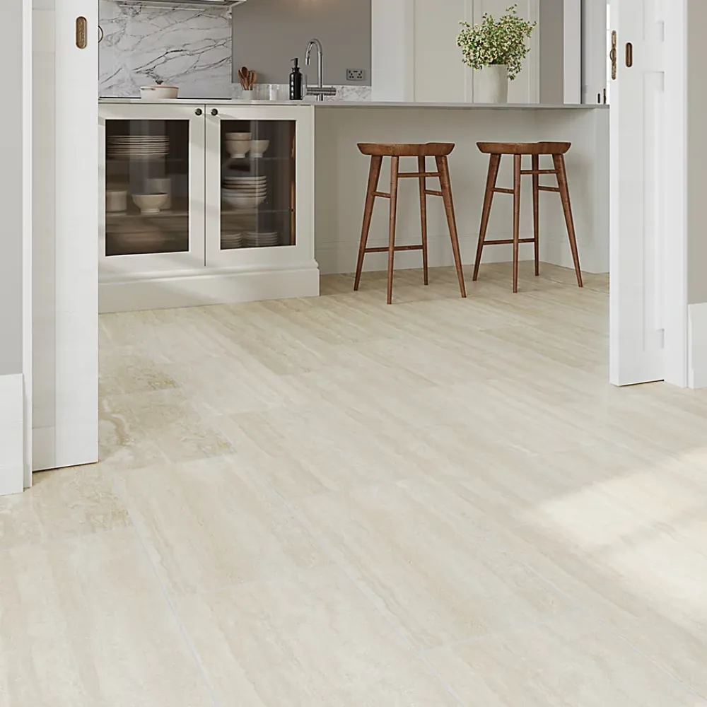 GoodHome Carrelage Mural Pour Wc|Carrelage Mural Effet Pierre<Carrelage sol et mur intérieur effet pierre beige L.120 x l.59,5 cm x ép.10 mm, Kyat