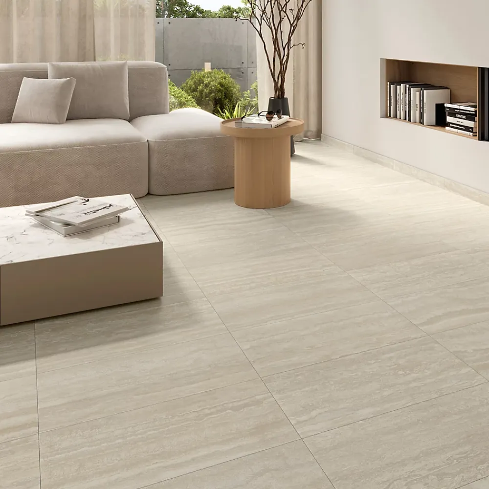 GoodHome Carrelage Mural Pour Wc|Carrelage Mural Effet Pierre<Carrelage sol et mur intérieur effet pierre beige L.120 x l.59,5 cm x ép.10 mm, Kyat