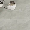 Carrelage sol et mur intérieur gris mat effet pierre L.120 x l.60 cm x ép.9 mm, Limestone- Carrelage Mural Effet Pierre|Carrelage Sol Effet Pierre