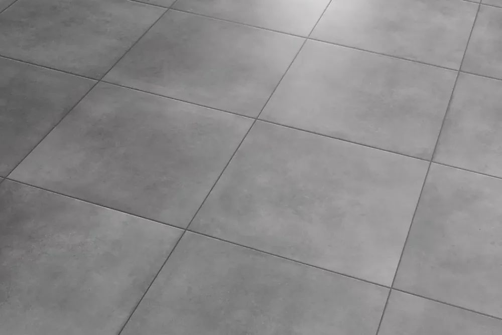 GoodHome Carrelage sol et mur intérieur gris mat effet béton L.61,6 x l.61,6 cm x ép.8,5 mm, Konkrete- Carrelage Mural Effet Béton|Carrelage Mural Pour Douche