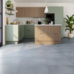 Carrelage sol et mur intérieur effet béton gris L.60 x l.60 cm x ép.10 mm, Newport- Carrelage Sol Effet Béton|Carrelage Mural Effet Béton