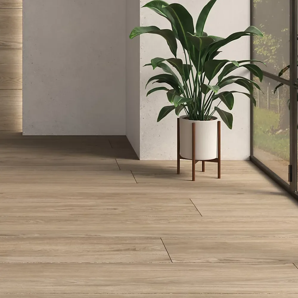 Ecoceramic Carrelage sol et mur intérieur intérieur en grès cérame émaillé effet bois brut mat L.120 x l.20 cm x ép.9 mm, Atelier- Carrelage Mural Effet Bois|Carrelage Mural Pour Douche