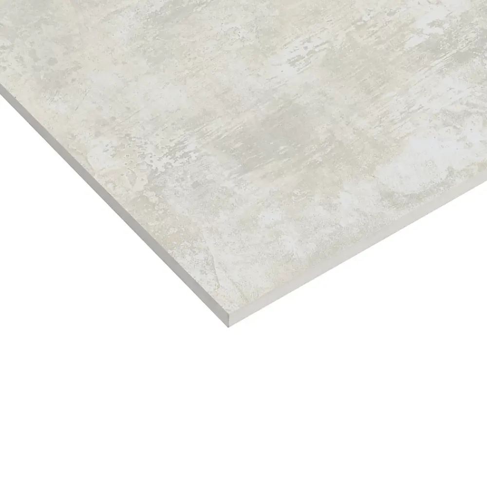 Carrelage Mural Effet Béton|Carrelage Sol Effet Béton<Carrelage sol et mur intérieur en grès cérame émaillé effet béton blanc satin L.60 x l.60 cm x ép.8 mm, Malt