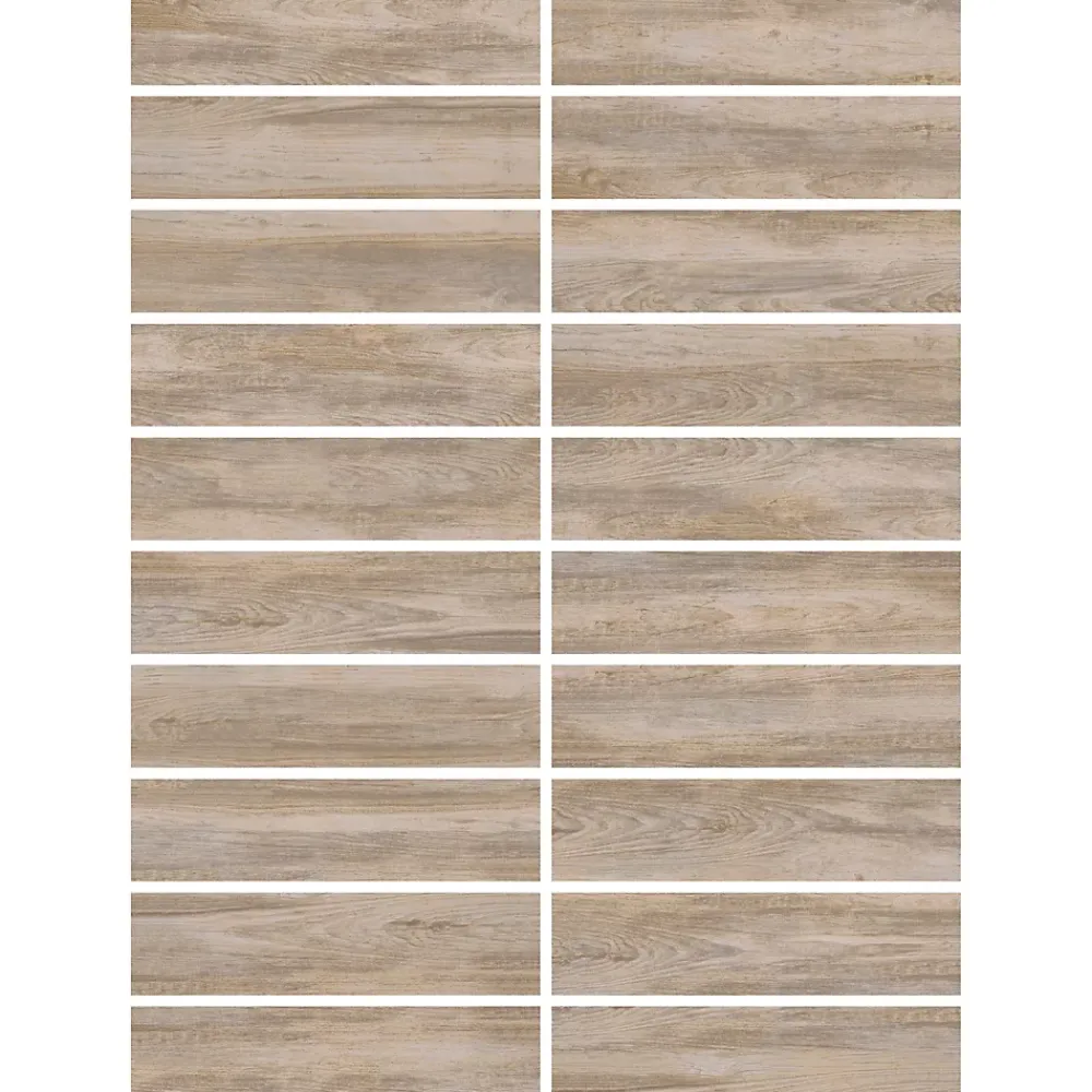 Carrelage Mural Pour Wc|Carrelage Mural Pour Douche<Carrelage sol et mur intérieur effet bois brut mat L.60 x l.15 cm x ép.8,5 mm, Kyra Betulla