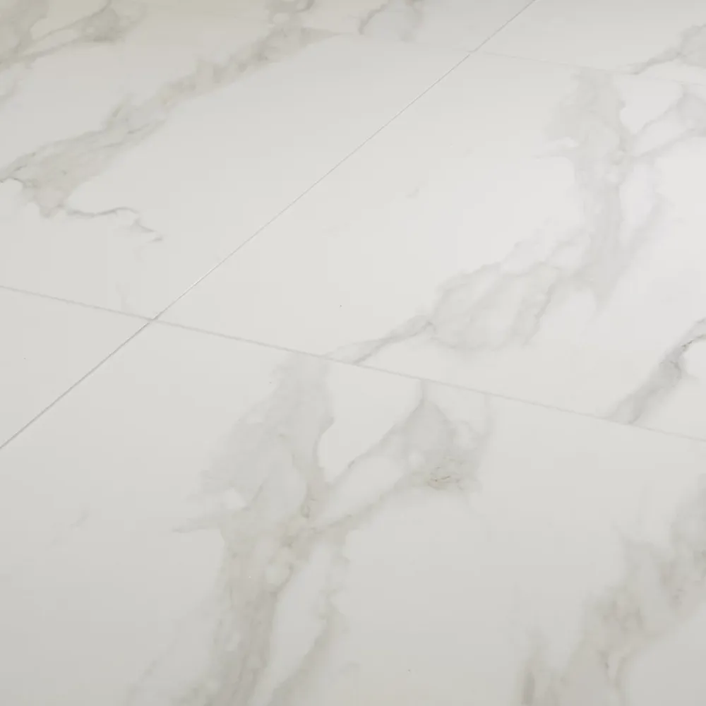 GoodHome Carrelage Mural Effet Marbre|Carrelage Sol Pour Pièce À Vivre<Carrelage sol et mur intérieur effet marbre blanc mat L.60 x l.60 cm x ép.9 mm, Ultimate Marble