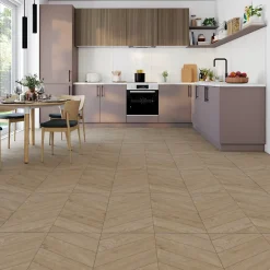 Carrelage Mural Pour Pièce À Vivre|Carrelage Mural Effet Bois<Carrelage sol et mur intérieur effet bois chevron mat L.60 x l.60 cm x ép.9 mm, Baku