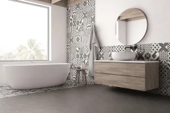 Carrelage Mural Pour Wc|Carrelage Sol Pour Wc<Carrelage sol et mur intérieur gris foncé effet ciment L.20 x l.20 cm x ép.7,4 mm, Glamour Slate