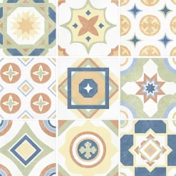 Carrelage Mural Pour Douche|Carrelage Mural Pour Wc<Carrelage sol et mur intérieur effet carreaux de ciment multicolores L.20 x l.20 cm x ép.7,4 mm, Liberty Multico