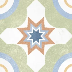 Carrelage Mural Pour Douche|Carrelage Mural Pour Wc<Carrelage sol et mur intérieur effet carreaux de ciment multicolores L.20 x l.20 cm x ép.7,4 mm, Liberty Multico