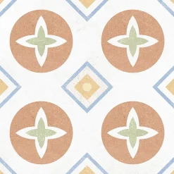 Carrelage Mural Pour Douche|Carrelage Mural Pour Wc<Carrelage sol et mur intérieur effet carreaux de ciment multicolores L.20 x l.20 cm x ép.7,4 mm, Liberty Multico