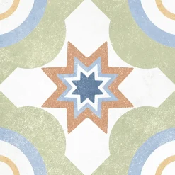 Carrelage Mural Pour Douche|Carrelage Mural Pour Wc<Carrelage sol et mur intérieur effet carreaux de ciment multicolores L.20 x l.20 cm x ép.7,4 mm, Liberty Multico