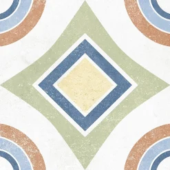 Carrelage Mural Pour Douche|Carrelage Mural Pour Wc<Carrelage sol et mur intérieur effet carreaux de ciment multicolores L.20 x l.20 cm x ép.7,4 mm, Liberty Multico