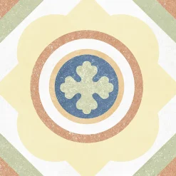Carrelage Mural Pour Douche|Carrelage Mural Pour Wc<Carrelage sol et mur intérieur effet carreaux de ciment multicolores L.20 x l.20 cm x ép.7,4 mm, Liberty Multico
