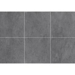 Carrelage sol et mur intérieur effet béton gris foncé L.60 x l.60 cm x ép.7,4 mm, Mitha- Carrelage Mural Effet Béton|Carrelage Sol Effet Pierre