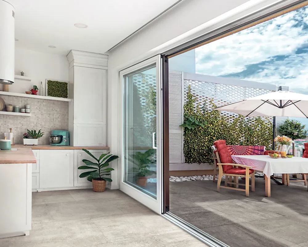 Carrelage sol et mur intérieur gris clair mat effet pierre L.120 x l.60 cm x ép.9 mm, Cemlam- Carrelage Mural Effet Béton|Carrelage Sol Effet Béton
