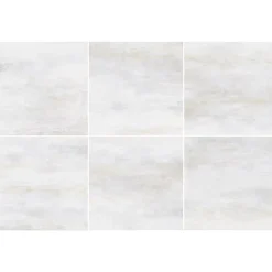 Gresmalt Carrelage sol et mur intérieur en grès cérame effet béton blanc mat L.60 x l.60 cm x ép.7,4 mm, Upper- Carrelage Mural Pour Cuisine|Carrelage Mural Effet Béton