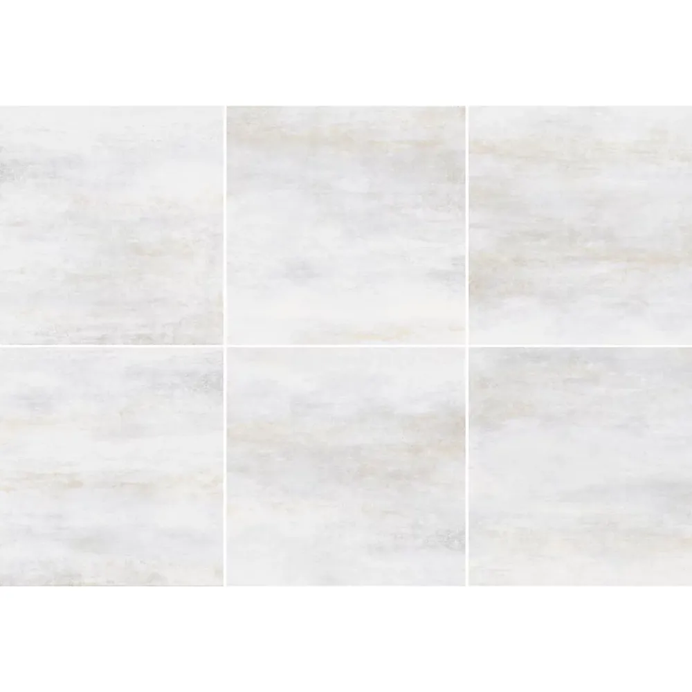 Gresmalt Carrelage sol et mur intérieur en grès cérame effet béton blanc mat L.60 x l.60 cm x ép.7,4 mm, Upper- Carrelage Mural Pour Cuisine|Carrelage Mural Effet Béton