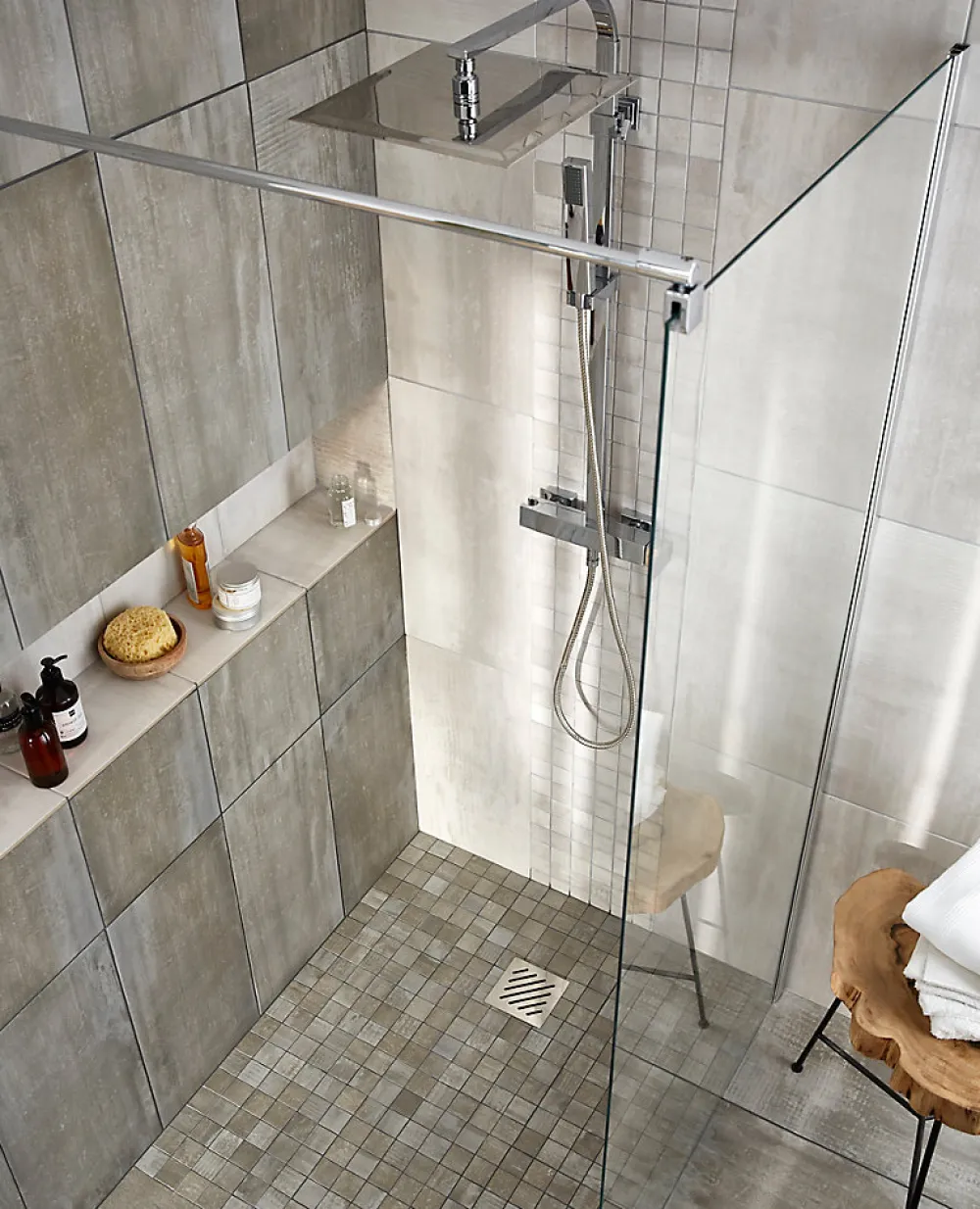 Carrelage sol et mur intérieur grès cérame blanc effet pierre l.30 x L.60 cm, Dourtio- Carrelage Mural Effet Pierre|Carrelage Mural Pour Douche