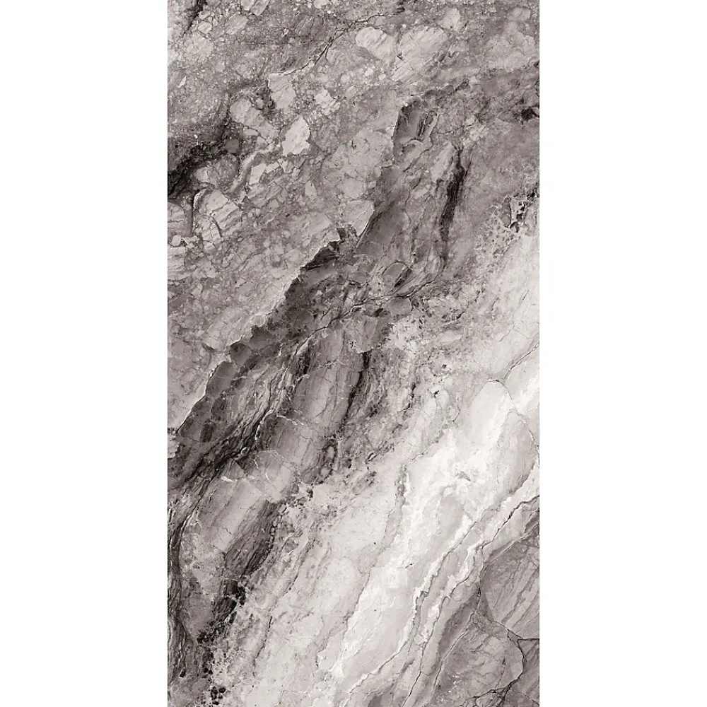 Carrelage sol et mur noir brillant Mineral 90 x 180 cm- Carrelage Mural Pour Pièce À Vivre|Carrelage Sol Effet Marbre