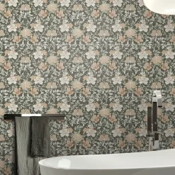 Carrelage sol et mur vert Floral 60 x 120 cm- Carrelage Sol Avec Motif|Carrelage Mural Avec Motif