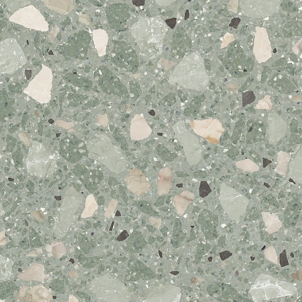 Aelle Carrelage Carrelage sol extérieur antidérapant effet terrazzo 80x80 cm MONACO R VERDE ANTIDESLIZANTE- Carrelage Extérieur Et Terrasse
