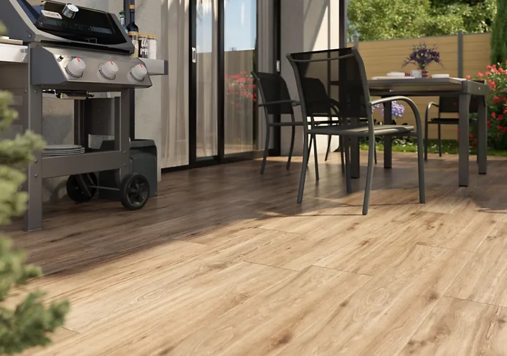 Carrelage sol extérieur aspect bois Toran 23 x 120 cm- Carrelage Extérieur Et Terrasse