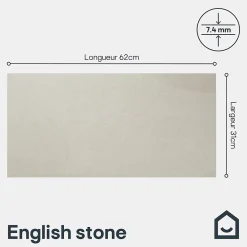 Carrelage sol extérieur beige effet pierre L.62 x l.31 cm x ép.7,4 mm, English Stone- Carrelage Extérieur Et Terrasse
