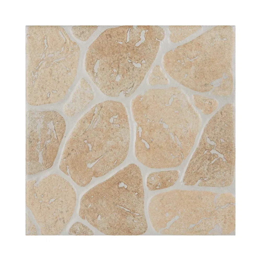 Carrelage sol extérieur effet pierre beige et marron L.30,38 x l.30,38 cm x ép.7 mm, Searocca- Carrelage Extérieur Et Terrasse
