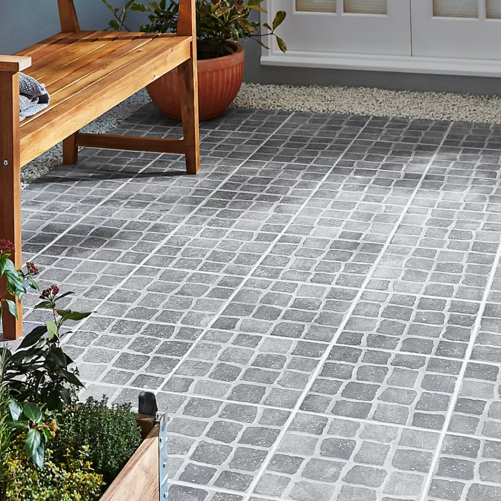 Carrelage Extérieur Et Terrasse<Carrelage sol extérieur effet pavés tons gris L.30,38 x l.30,38 cm x ép.7 mm, Blocce