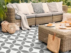 Carrelage Extérieur Et Terrasse<Carrelage sol extérieur effet carreau de ciment gris et blanc L.45 x l.45 cm x ép.7,4 mm, Patch