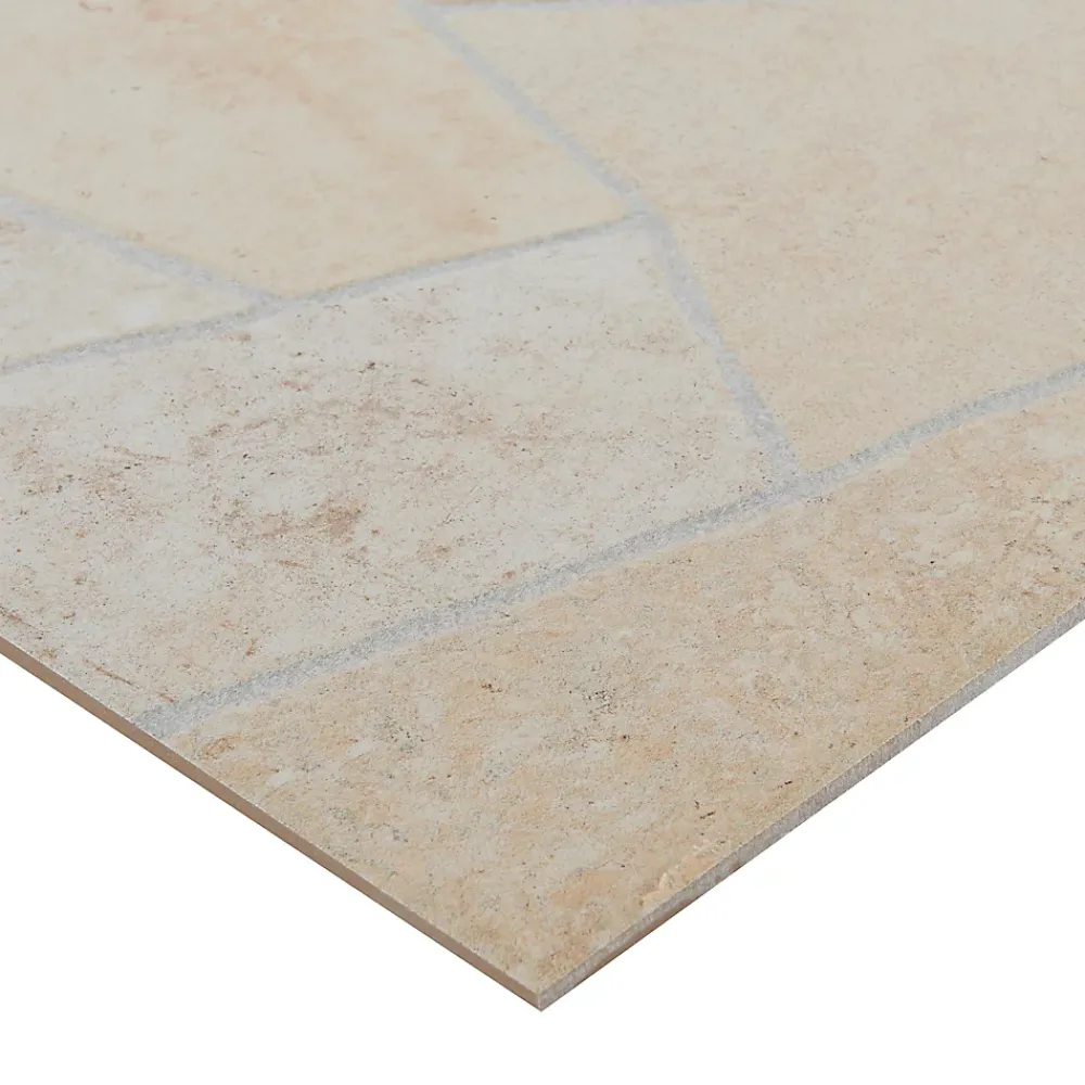 Carrelage sol extérieur effet pierre tons beiges L.42,04 x l.42,04 cm x ép.7,4 mm, Piazza- Carrelage Extérieur Et Terrasse