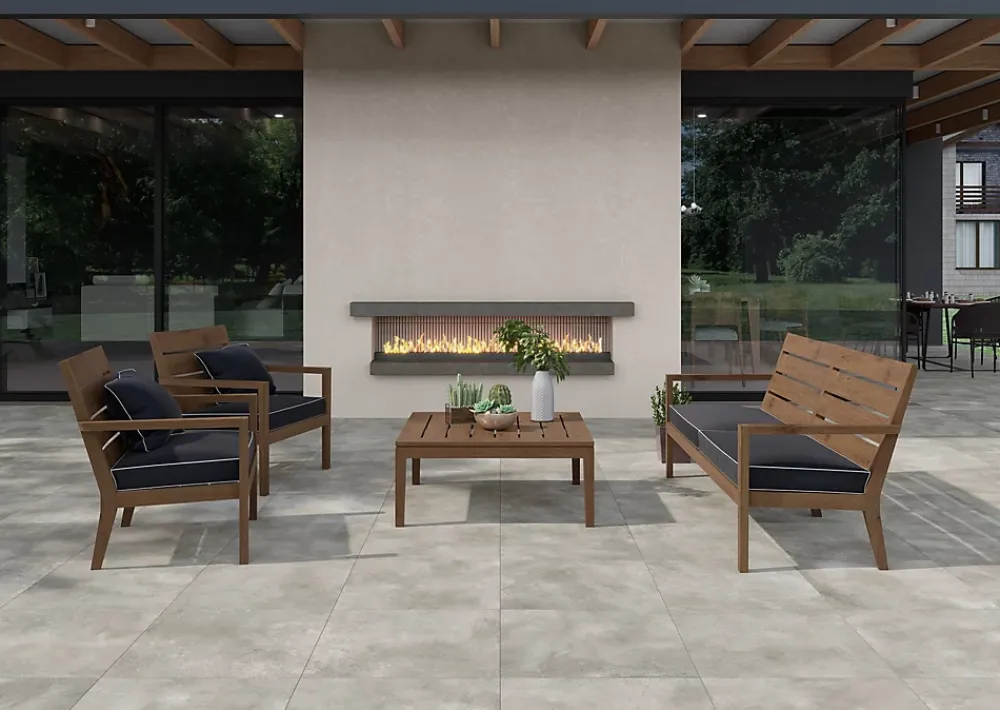 Carrelage sol extérieur effet béton gris L.60 x l.60 cm x ép.20 mm, Rohe- Carrelage Extérieur Et Terrasse