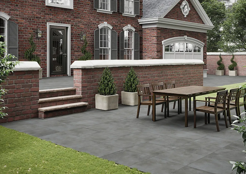 Carrelage Extérieur Et Terrasse<Carrelage sol extérieur effet béton gris anthracite L.60 x l.60 cm x ép.20 mm, Rohe