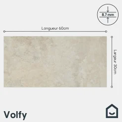 GoodHome Carrelage Extérieur Et Terrasse<Carrelage sol extérieur effet pierre beige L.60 x l.30 cm x ép.8,7 mm, Volfy