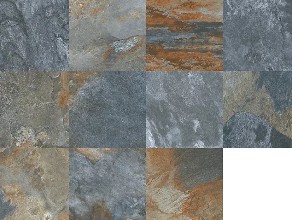 Carrelage sol extérieur effet pierre oxydée L.60 x l.60 cm x ép.9 mm, Denali- Carrelage Extérieur Et Terrasse