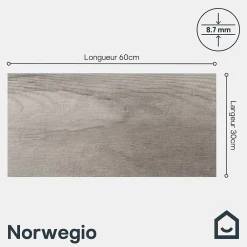 Carrelage Extérieur Et Terrasse<Carrelage sol extérieur effet bois gris clair L.60 x l.30 cm x ép.8,7 mm, Norwegio