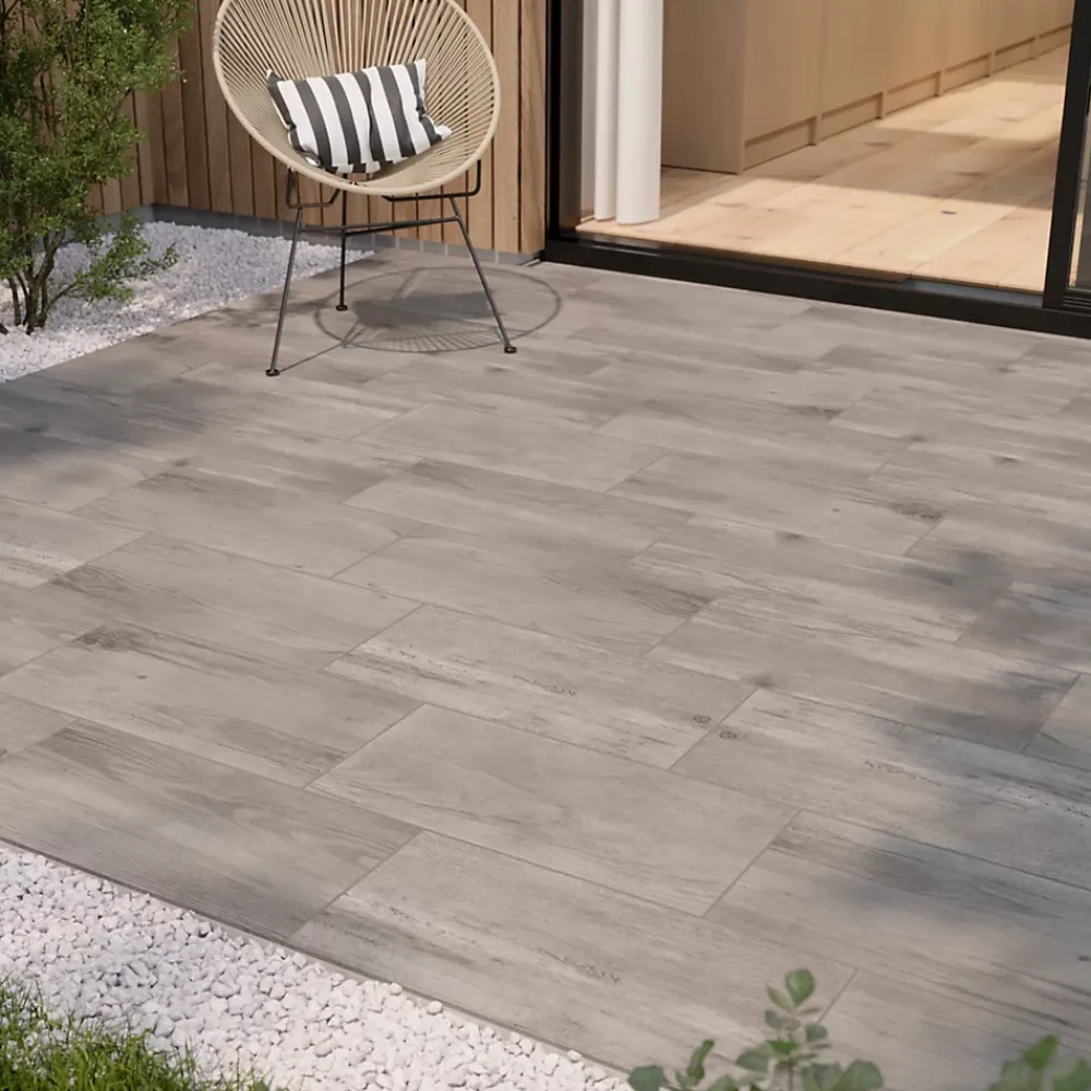 Carrelage Extérieur Et Terrasse<Carrelage sol extérieur effet bois gris clair L.60 x l.30 cm x ép.8,7 mm, Norwegio