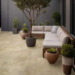 Frassinoro Carrelage sol extérieur en grès cérame émaillé effet pierre beige l.30 x L.30 x ép.0,9 cm Sunstone- Carrelage Extérieur Et Terrasse