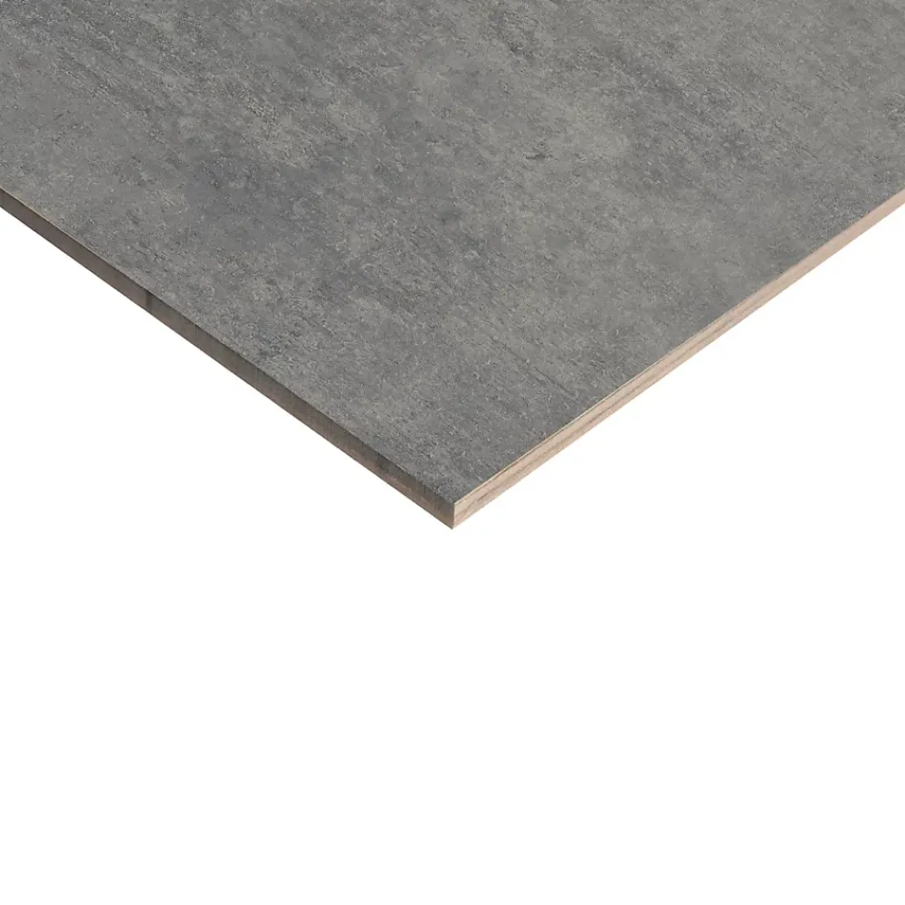 Ecoceramic Carrelage sol extérieur en grès cérame émaillé effet béton gris anthracite l.60 x L.60 x ép. 0.9cm Bauha- Carrelage Extérieur Et Terrasse