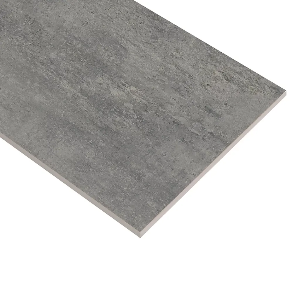 Ecoceramic Carrelage sol extérieur en grès cérame émaillé effet béton gris anthracite l.30 x L.60 x ép.0.9 cm Bauha- Carrelage Extérieur Et Terrasse