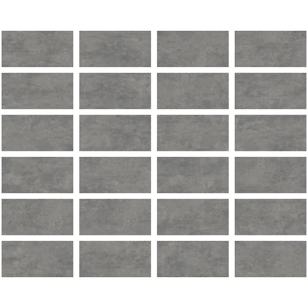Ecoceramic Carrelage sol extérieur en grès cérame émaillé effet béton gris anthracite l.30 x L.60 x ép.0.9 cm Bauha- Carrelage Extérieur Et Terrasse