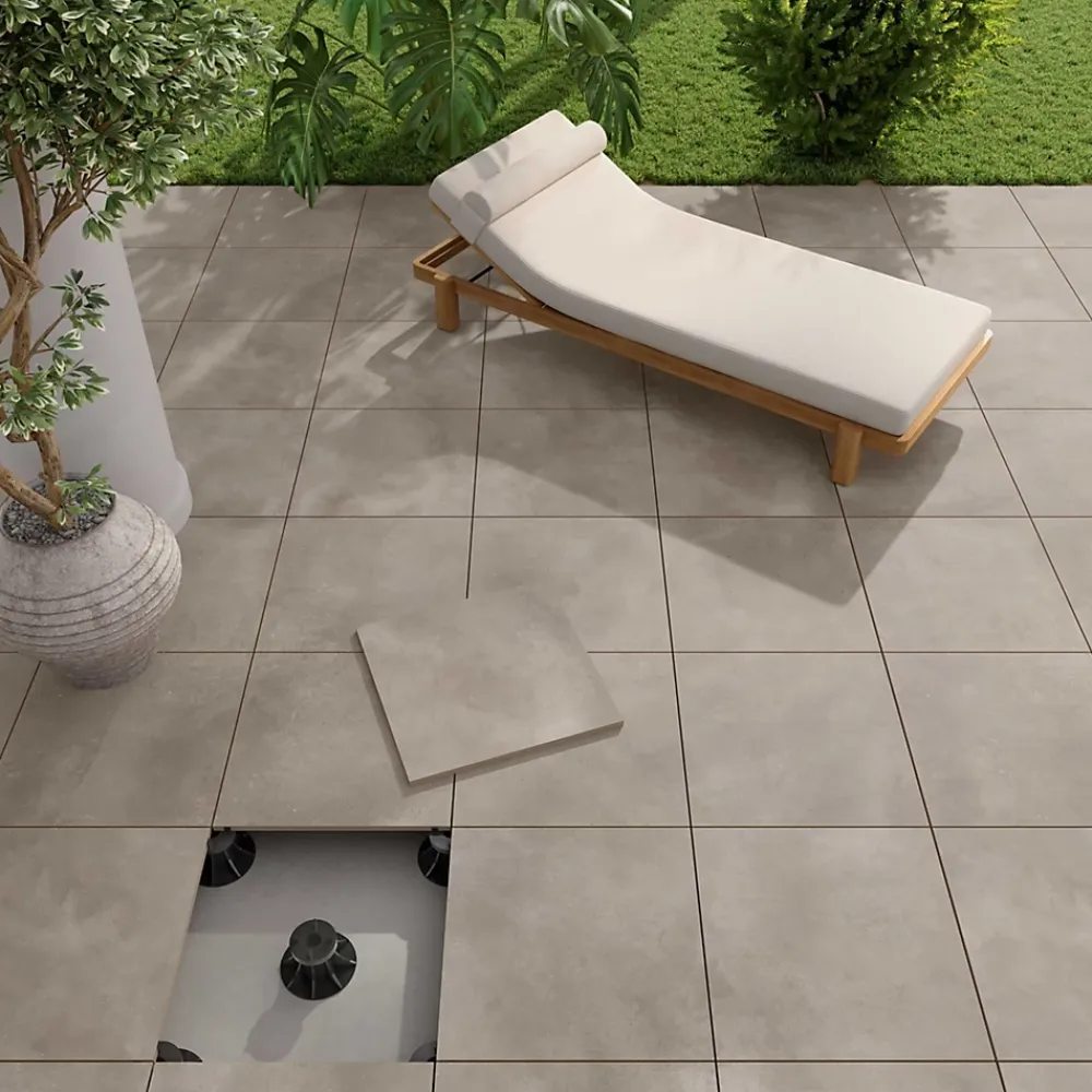 Alaplana Carrelage Extérieur Et Terrasse<Carrelage sol extérieur en grès cérame émaillé effet béton taupe l.60 x L.60 x ép. 2 cm Rohe