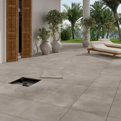 Alaplana Carrelage Extérieur Et Terrasse<Carrelage sol extérieur en grès cérame émaillé effet béton taupe l.60 x L.60 x ép. 2 cm Rohe