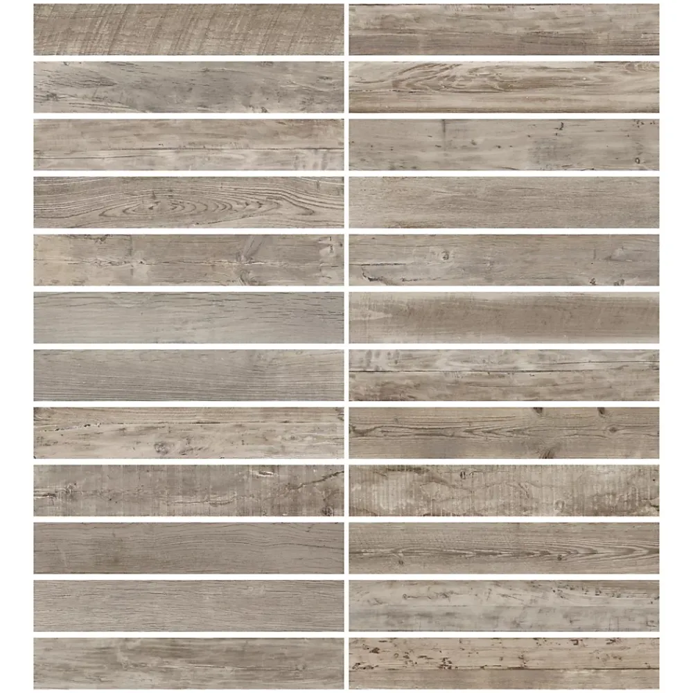 Ecoceramic Carrelage sol extérieur en grès cérame émaillé effet bois gris l.15 x L.90 x ép.0,86 cm Timberlane- Carrelage Extérieur Et Terrasse