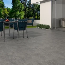 Ecoceramic Carrelage Extérieur Et Terrasse<Carrelage sol extérieur en grès cérame émaillé effet béton gris marengo l.45 x L.45 x ép.0.85 cm Bauha
