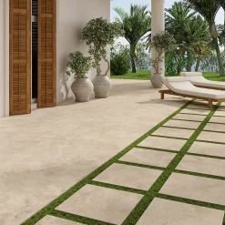 GoodHome Carrelage Extérieur Et Terrasse<Carrelage sol extérieur en grès cérame émaillé effet pierre beige l.60 x L.60 x ép.2 cm Tamiri