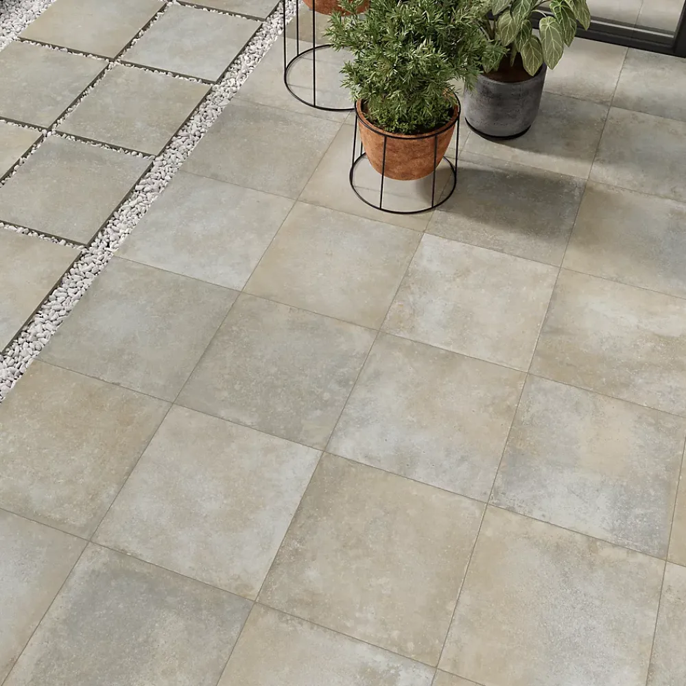 GoodHome Carrelage Extérieur Et Terrasse<Carrelage sol extérieur en grès cérame émaillé effet pierre taupe l.60 x L.60 x ép.2 cm Arina