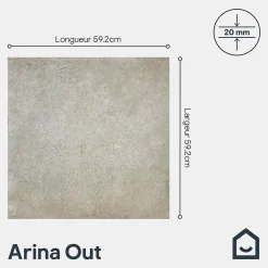 GoodHome Carrelage Extérieur Et Terrasse<Carrelage sol extérieur en grès cérame émaillé effet pierre taupe l.60 x L.60 x ép.2 cm Arina