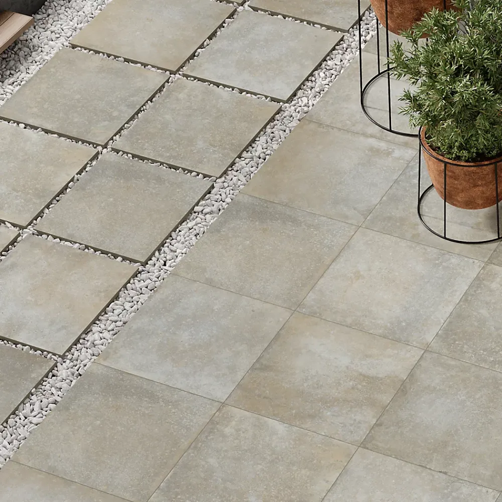 GoodHome Carrelage Extérieur Et Terrasse<Carrelage sol extérieur en grès cérame émaillé effet pierre taupe l.60 x L.60 x ép.2 cm Arina